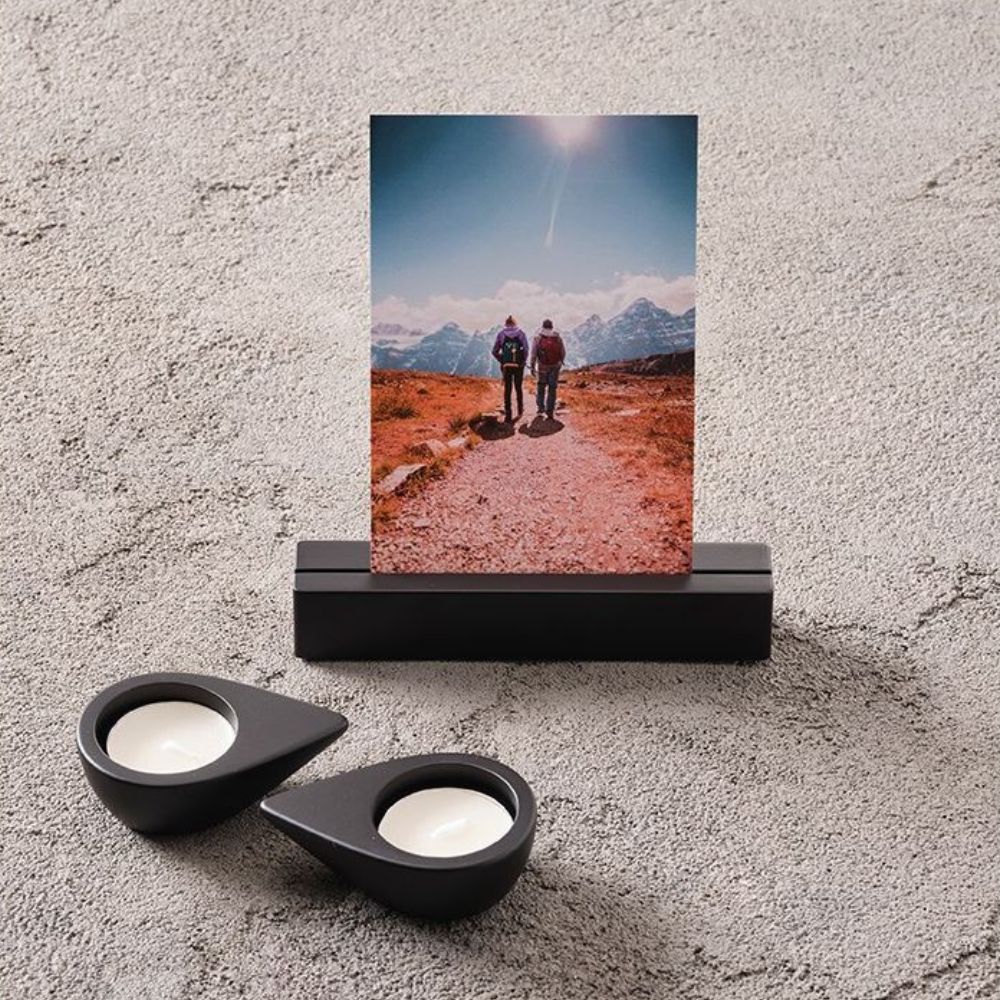 Giftset met witte kaarshouders